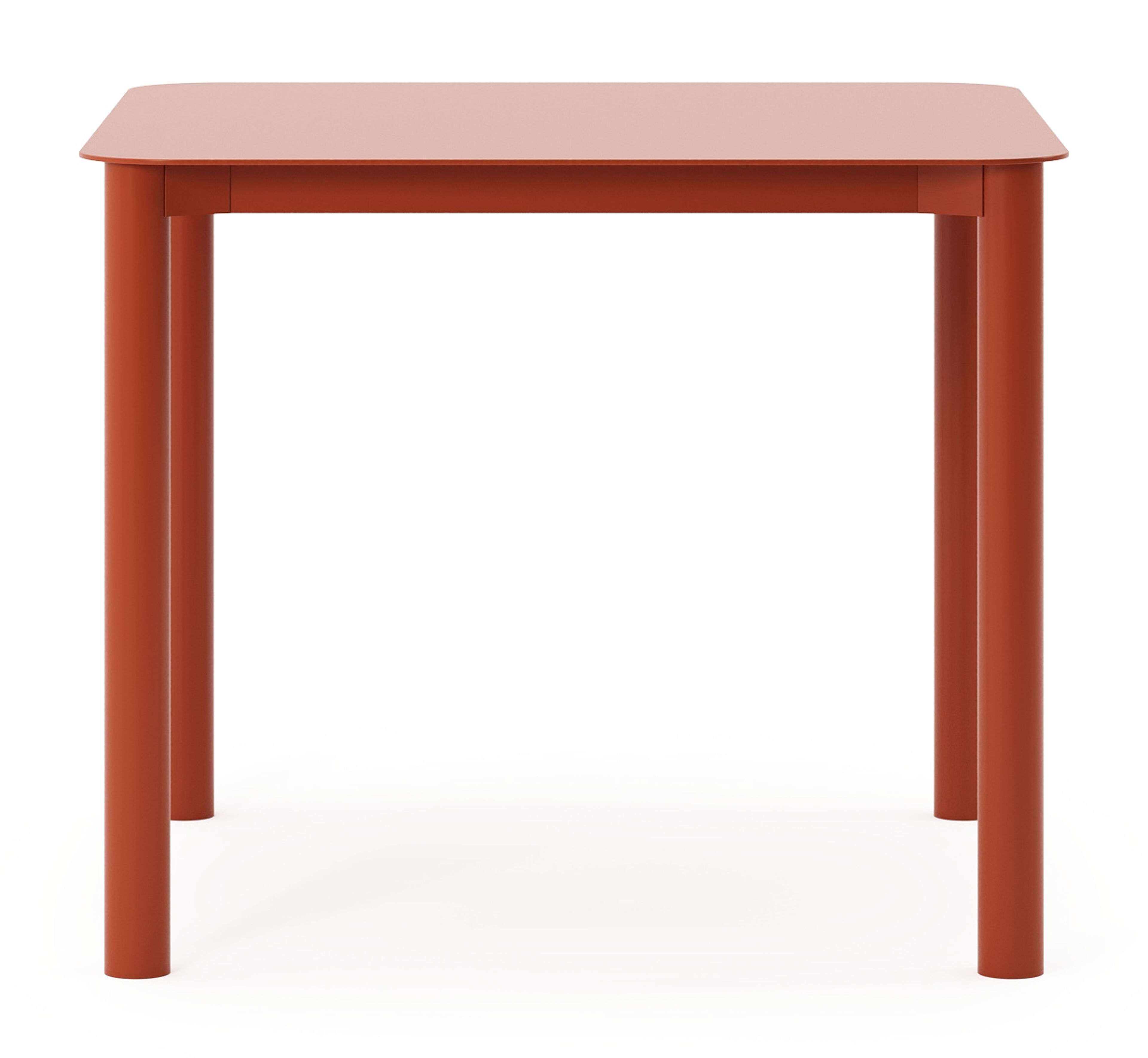 Table de jardin Orso carré arrondi en aluminium brun rouille - Lg. 90 x Lrg. 90 x Haut. 75 cm