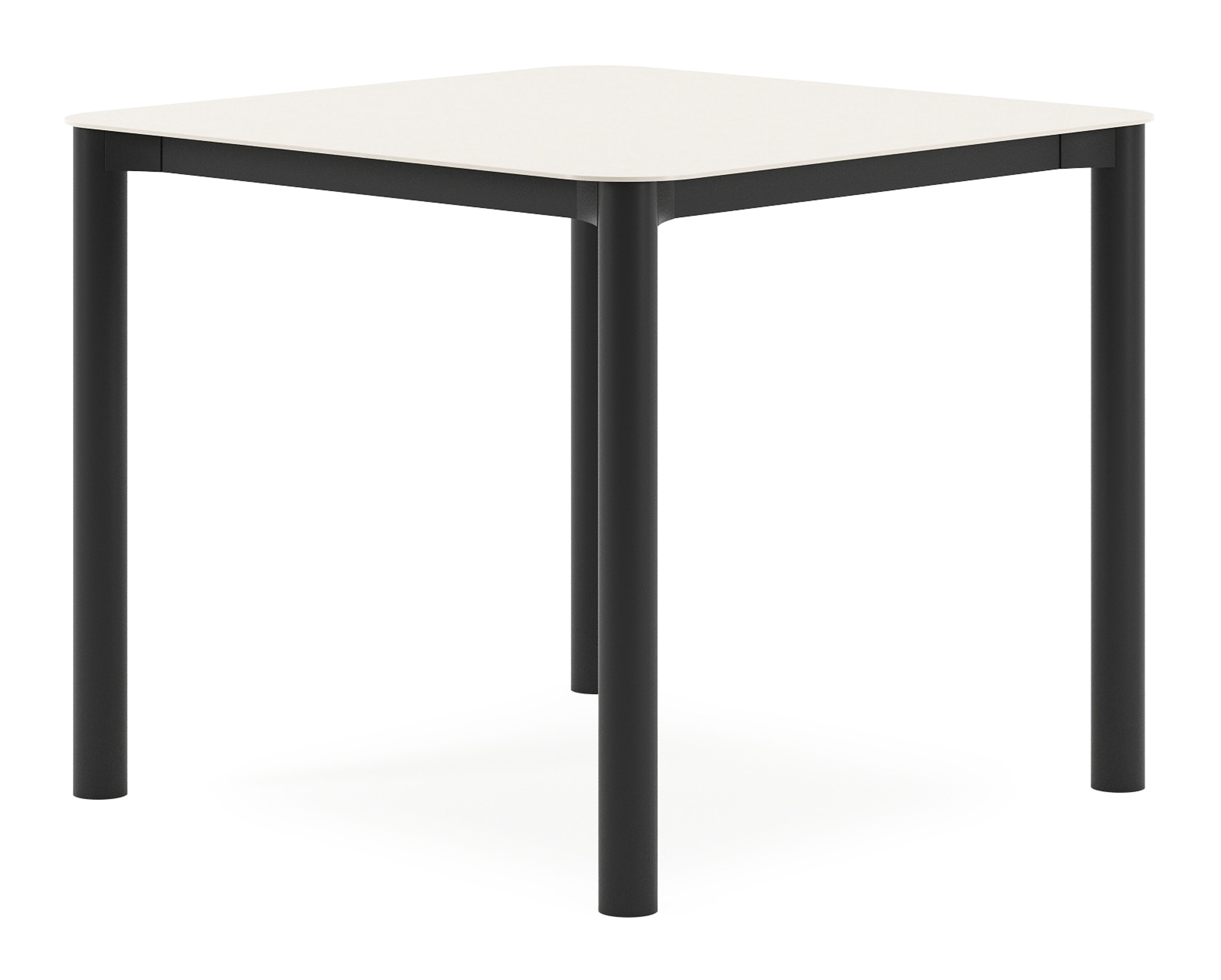 Orso tuintafel afgerond vierkant in zwart aluminium en volkeramiek beige - L 90 x B 90 x H 75 cm