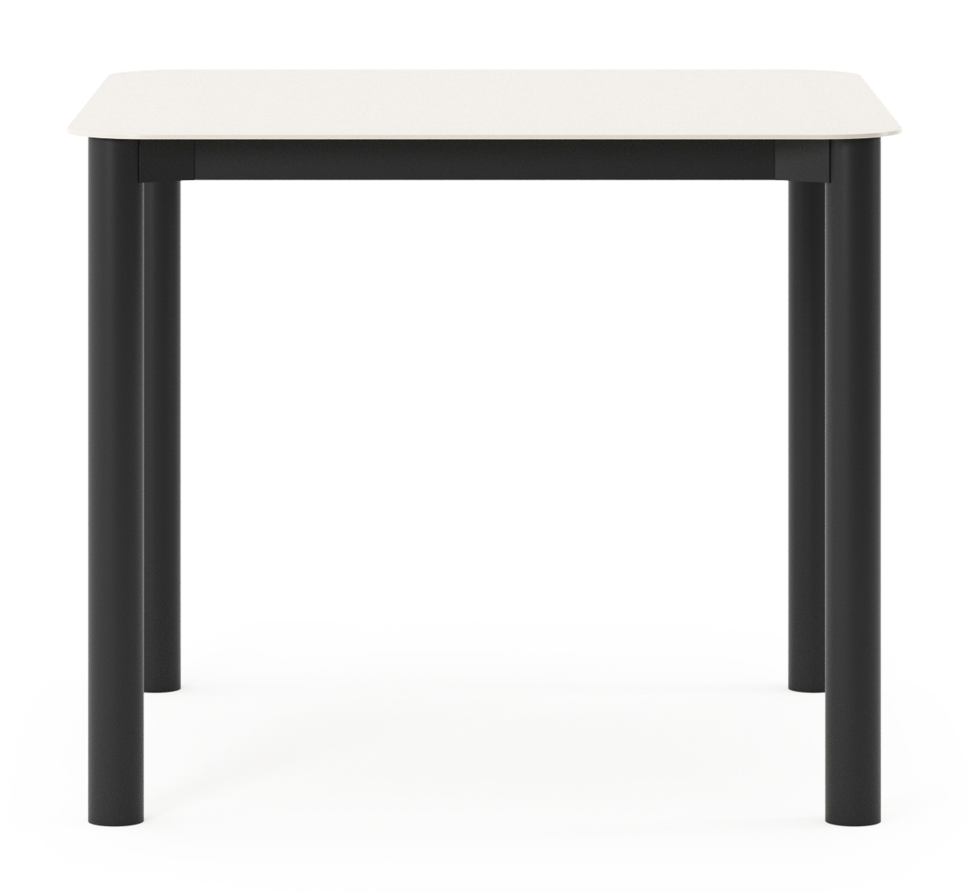 Orso tuintafel afgerond vierkant in zwart aluminium en volkeramiek beige - L 90 x B 90 x H 75 cm