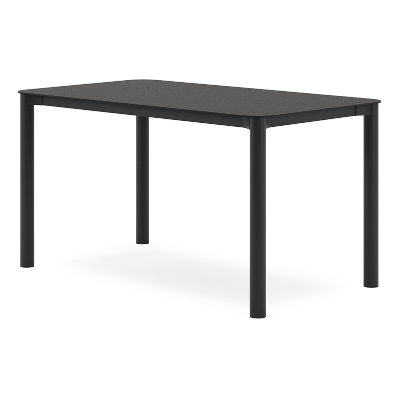 Orso tuintafel rechthoekig afgerond in zwart aluminium en volkeramiek zwart - L 140 x B 80 x H 75 cm