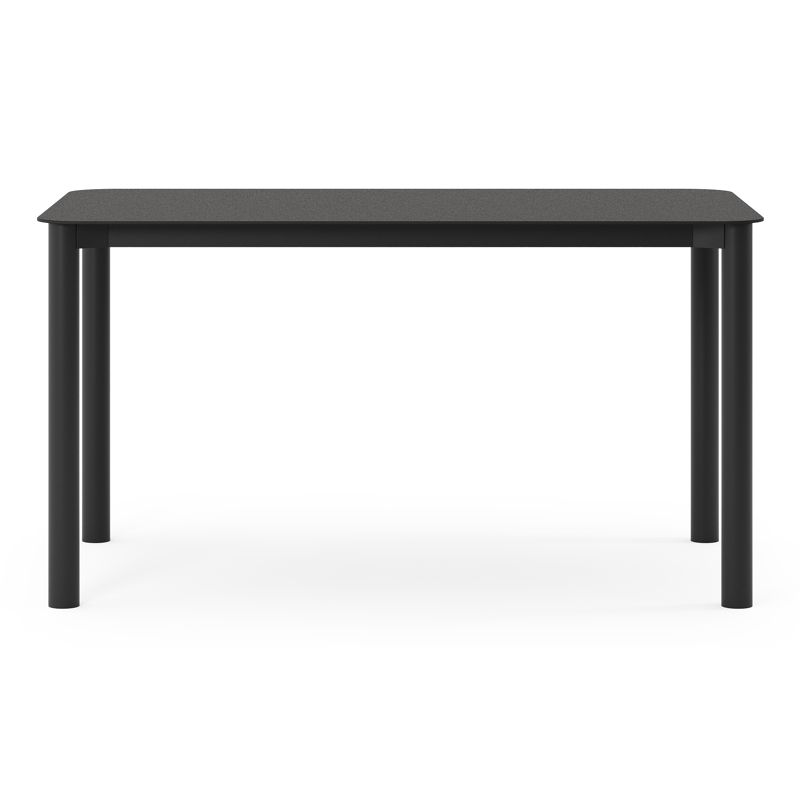 Orso tuintafel rechthoekig afgerond in zwart aluminium en volkeramiek zwart - L 140 x B 80 x H 75 cm