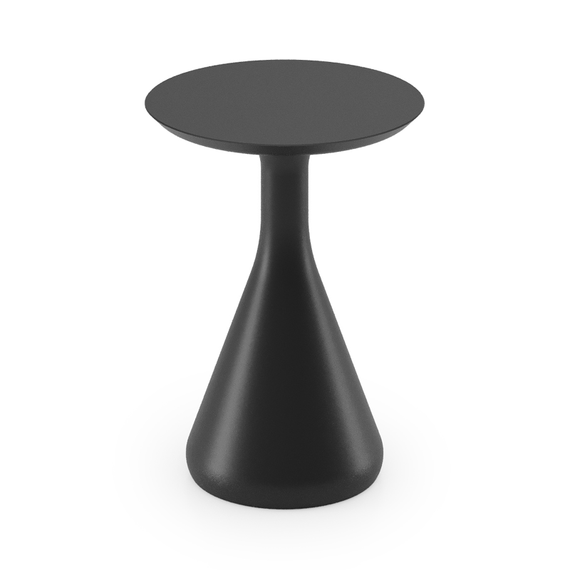 Table d'appoint Bomero en aluminium noir - Diam. 34 x Haut. 46 cm
