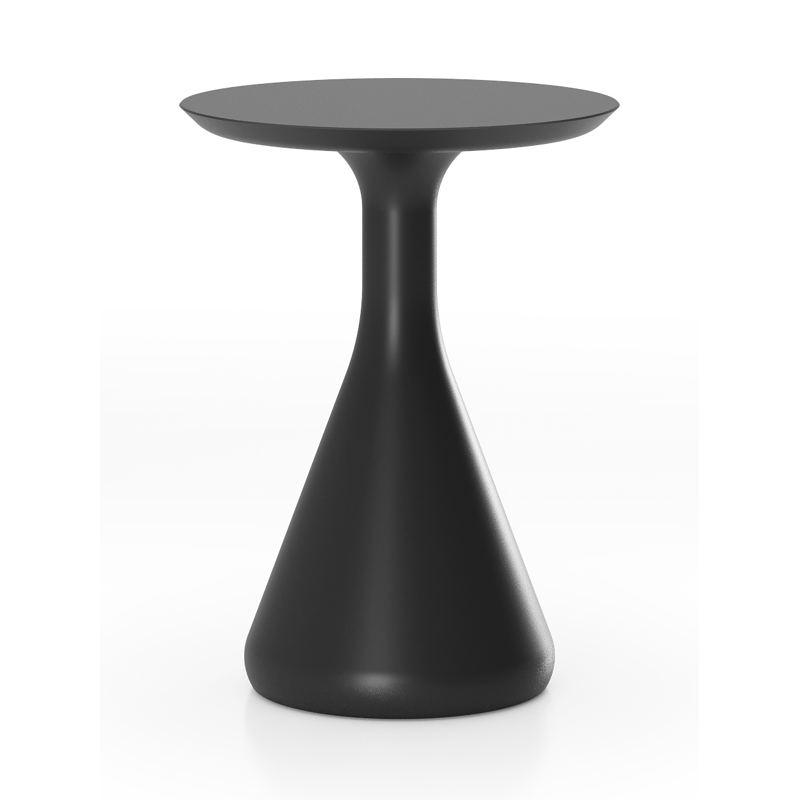 Table d'appoint Bomero en aluminium noir - Diam. 34 x Haut. 46 cm