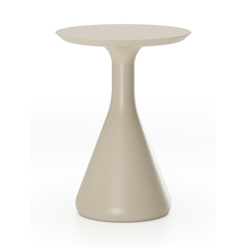 Bomero bijzettafel in beige aluminium - Dia. 34 x H 46 cm