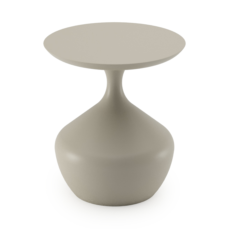 Bomero bijzettafel in beige aluminium - Dia. 48 x - Dia. 48 x H 51 cm