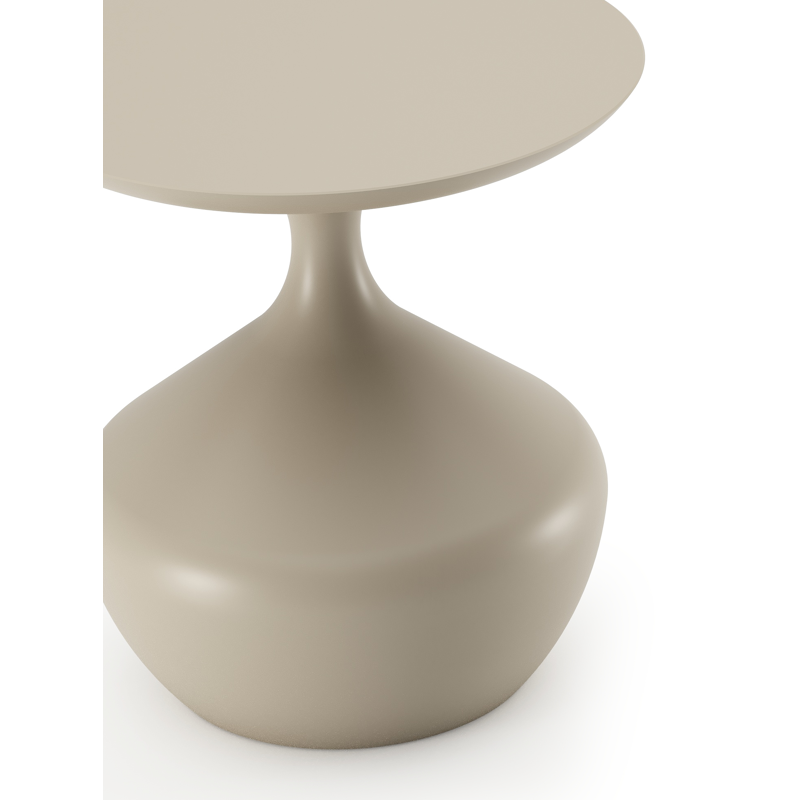 Bomero bijzettafel in beige aluminium - Dia. 48 x - Dia. 48 x H 51 cm