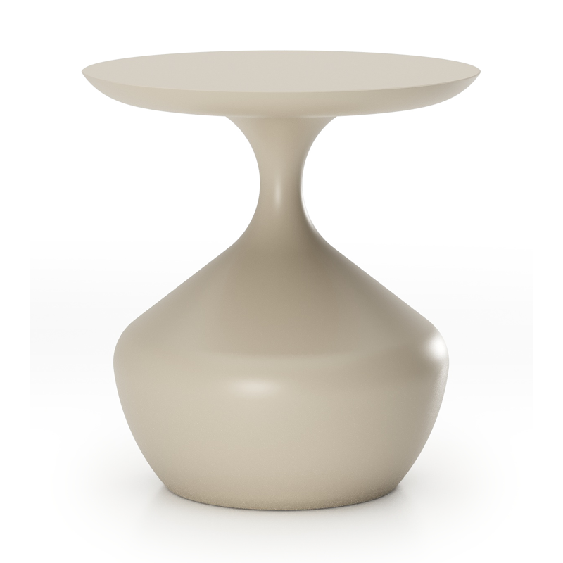 Bomero bijzettafel in beige aluminium - Dia. 48 x - Dia. 48 x H 51 cm