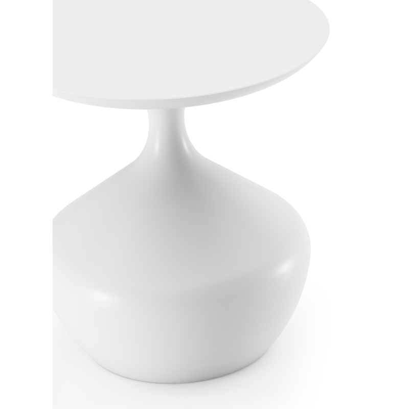 Table d'appoint Bomero en aluminium blanc - Dia. 48 x - Diam. 48 x Haut. 51 cm