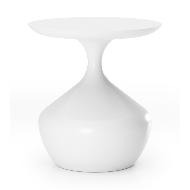 Table d'appoint Bomero en aluminium blanc - Dia. 48 x - Diam. 48 x Haut. 51 cm