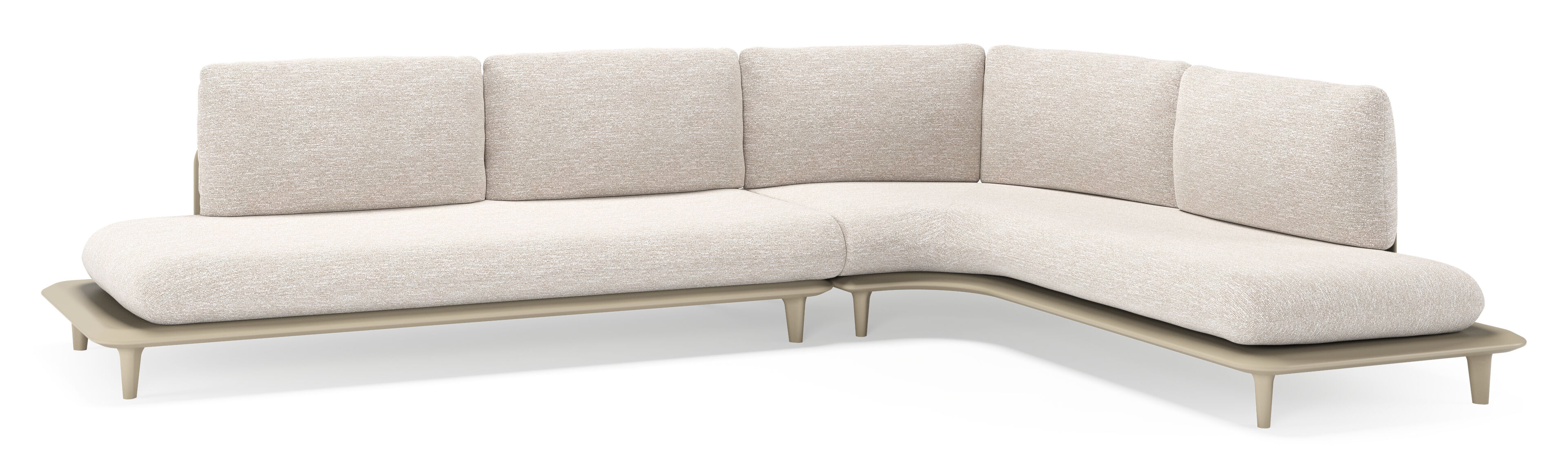 Bomero loungehoek in beige aluminium met tundra sand all weather sunbrella® luxe kussen