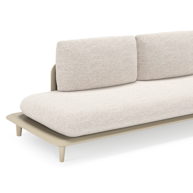 Bomero loungehoek in beige aluminium met tundra sand all weather sunbrella® luxe kussen