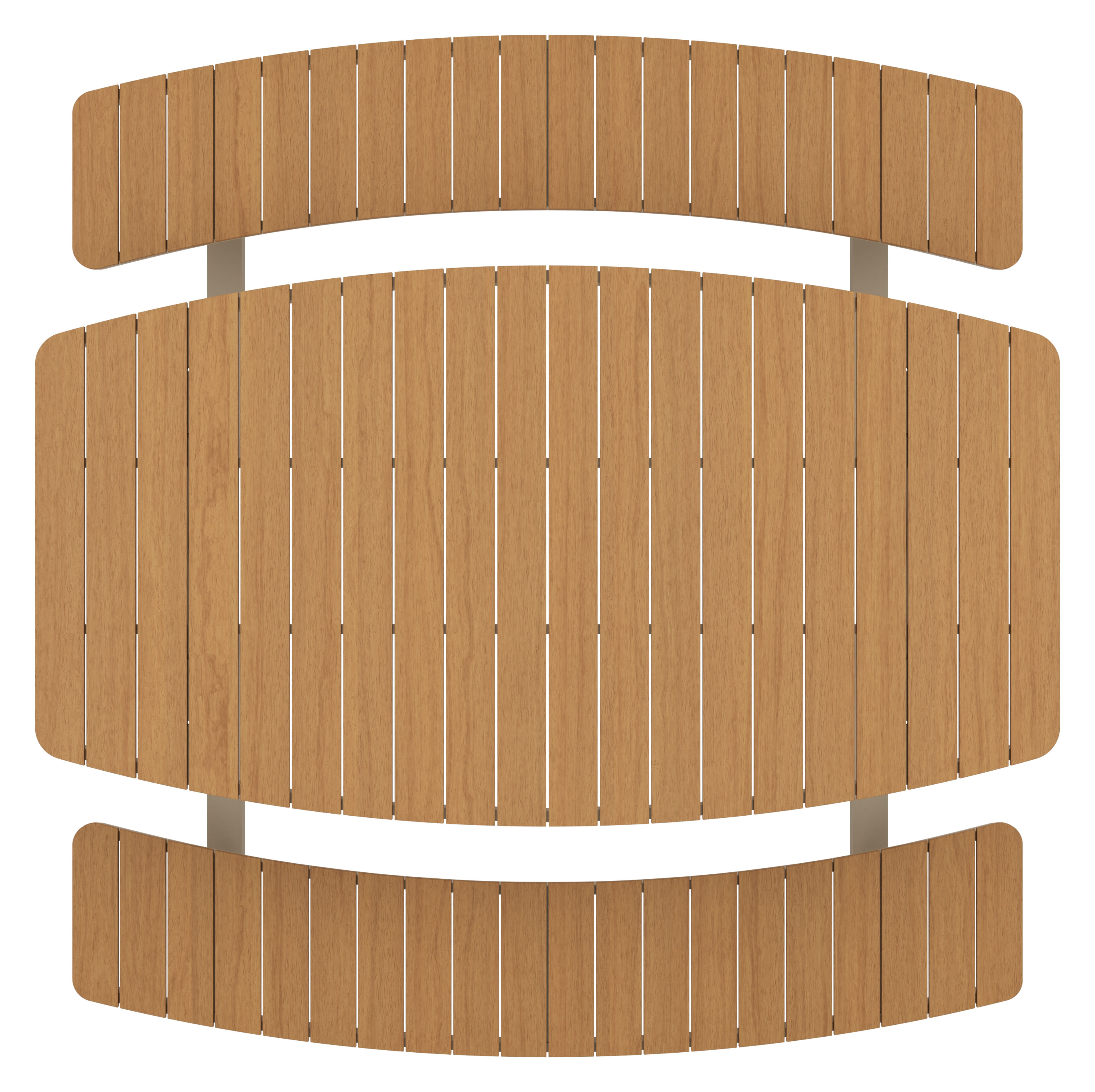 Table de pique-nique Alora en aluminium beige et polywood - Lg. 200 x Lrg. 214 x Haut. 74 cm