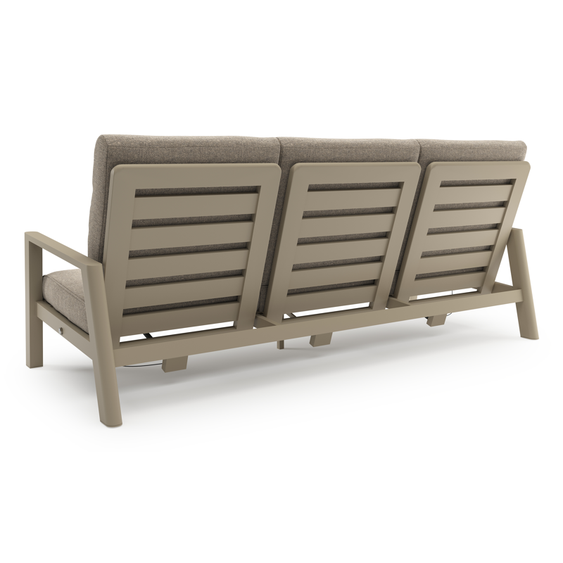Cirello loungeset in beige aluminium met chartres pewter all weather sunbrella® luxe kussen