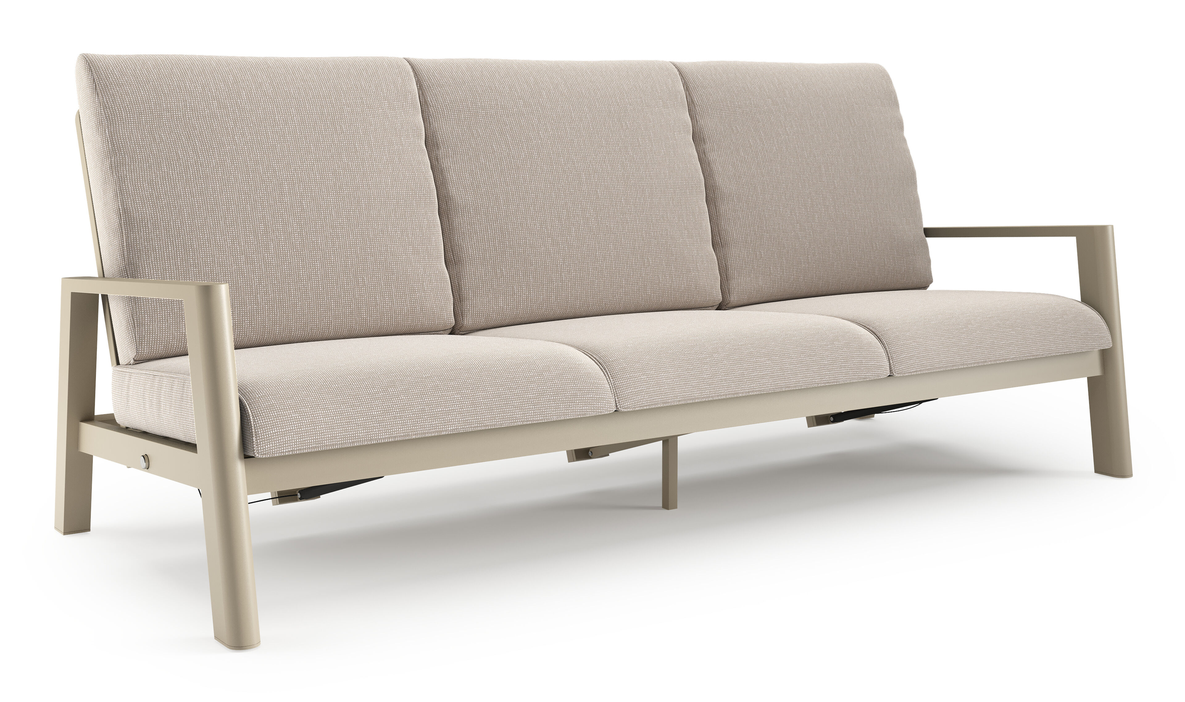 Cirello loungebank in beige aluminium met slow farafra all weather sunbrella® luxe kussen