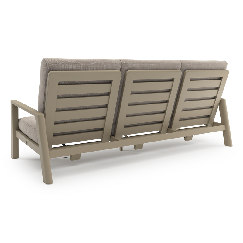 Cirello loungebank in beige aluminium met slow farafra all weather sunbrella® luxe kussen