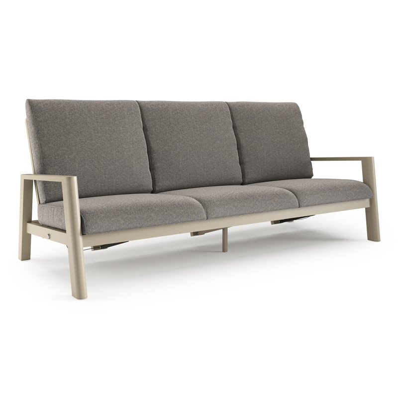 Cirello loungebank in beige aluminium met chartres drizzle all weather sunbrella® luxe kussen