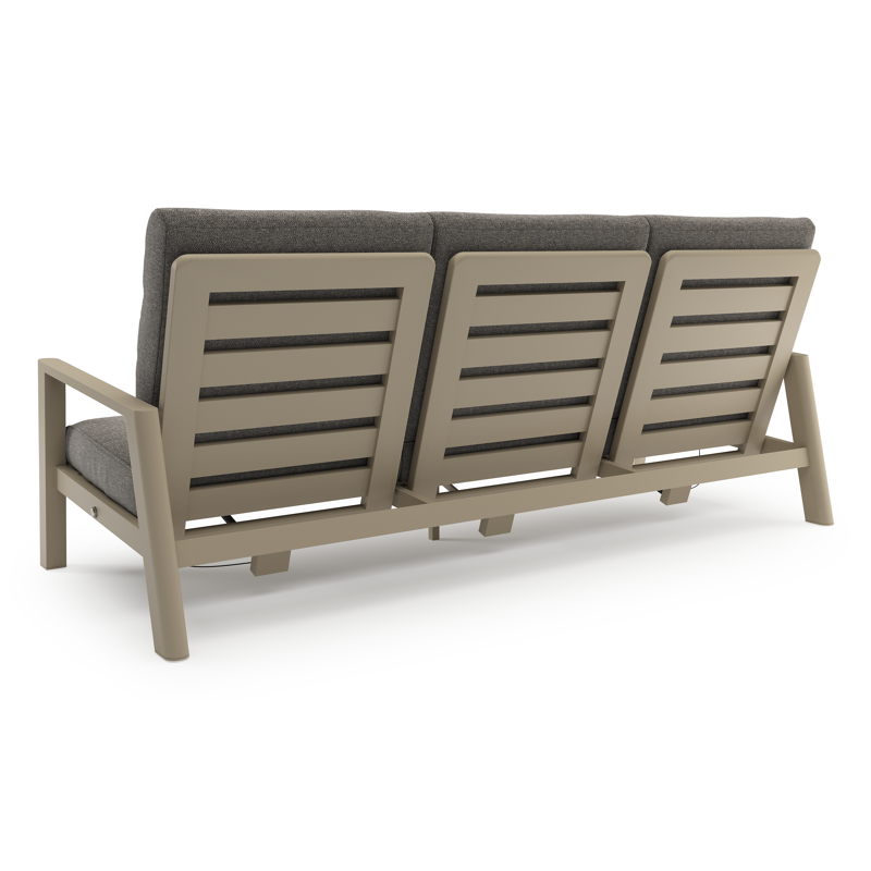 Cirello loungebank in beige aluminium met chartres drizzle all weather sunbrella® luxe kussen