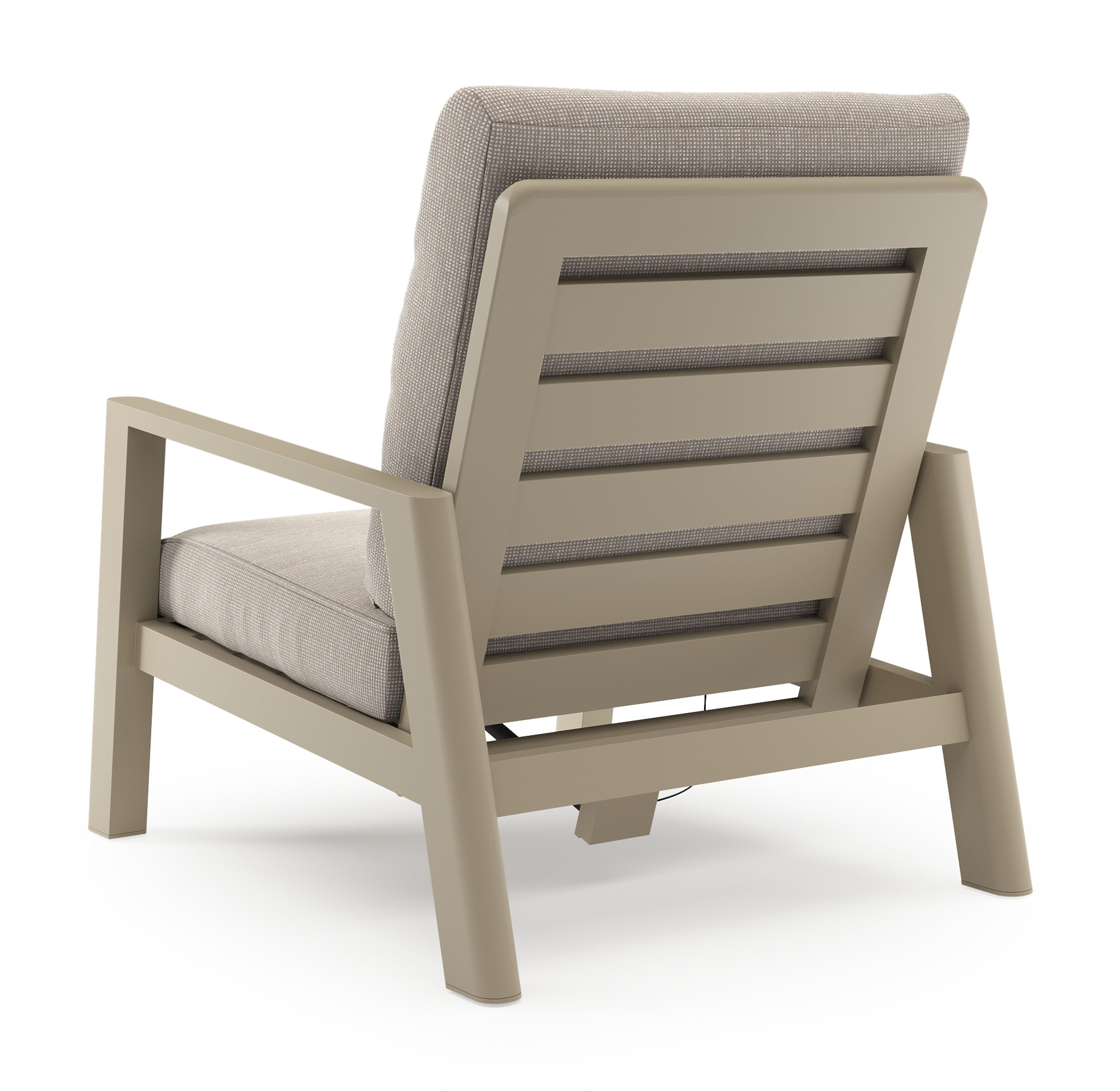 Fauteuil de jardin Cirello en aluminium beige et coussins en all weather sunbrella® luxe slow farafra