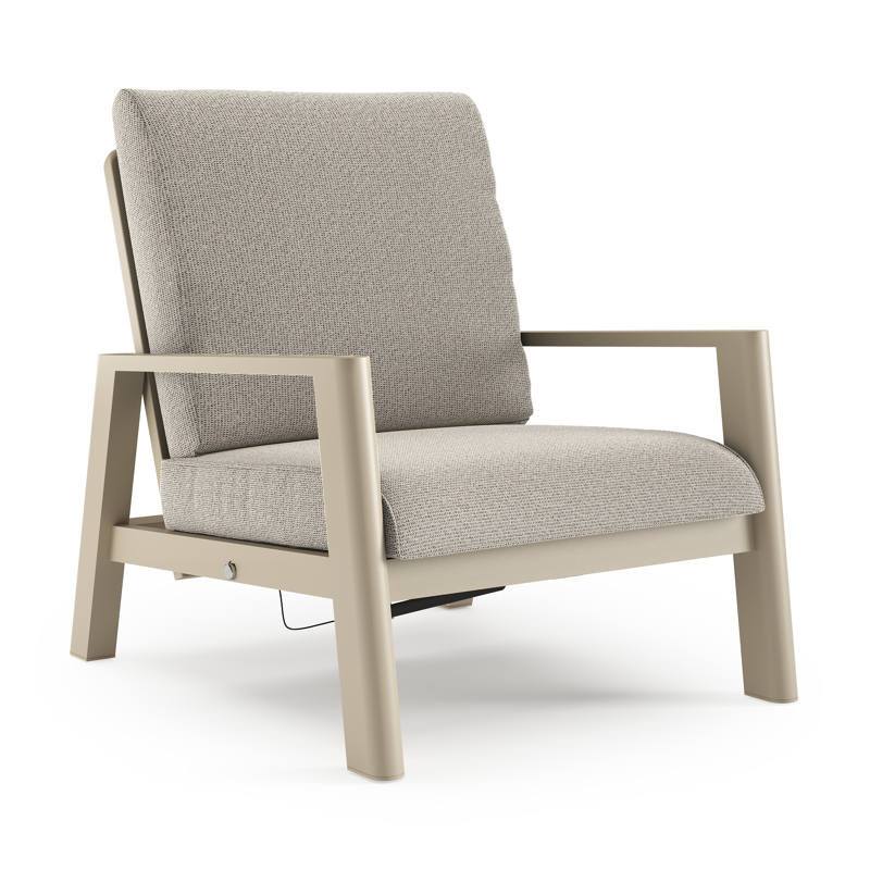 Cirello loungestoel in beige aluminium met firenze sand all weather solica kussen