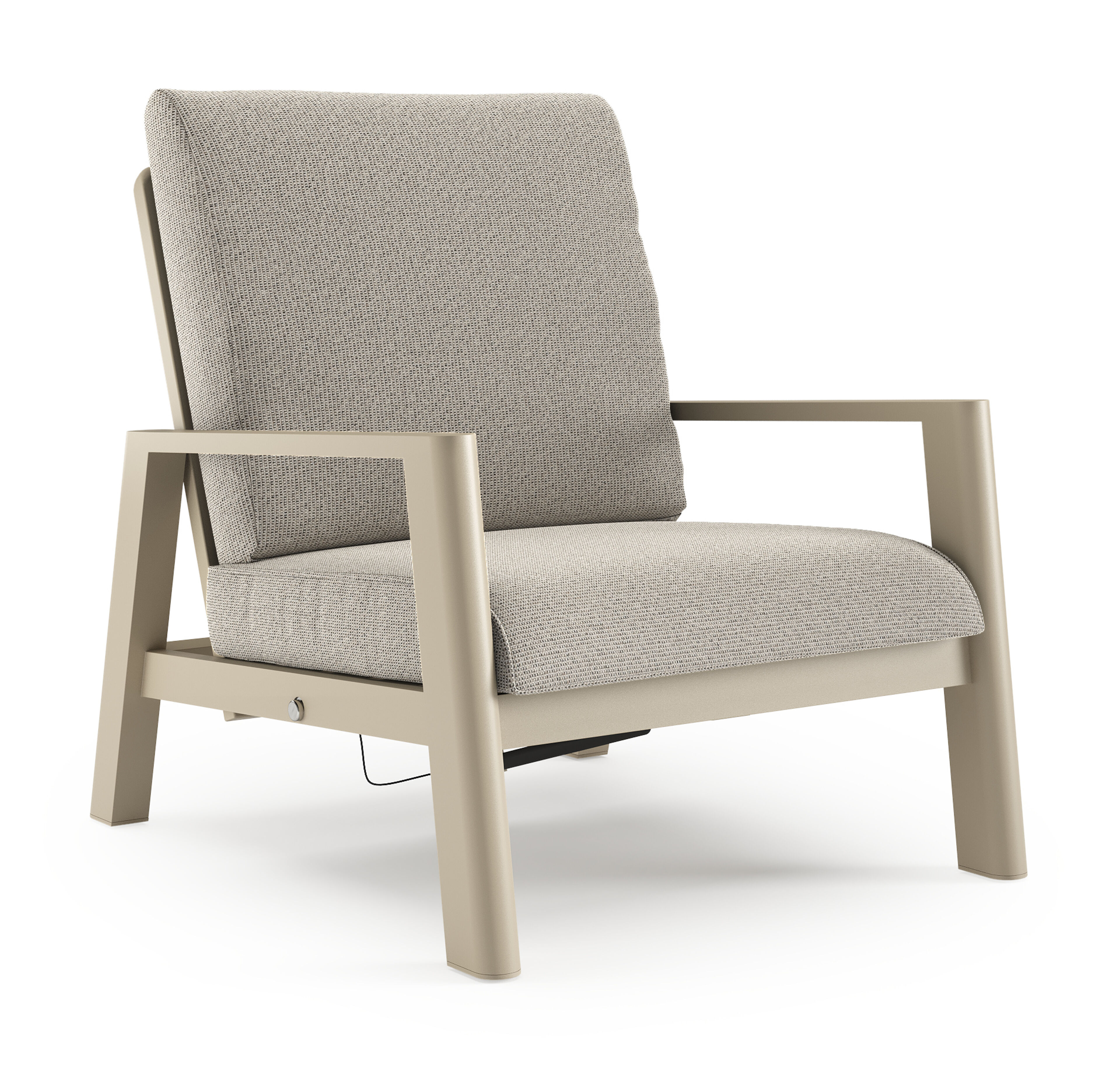 Cirello loungestoel in beige aluminium met firenze sand all weather solica kussen