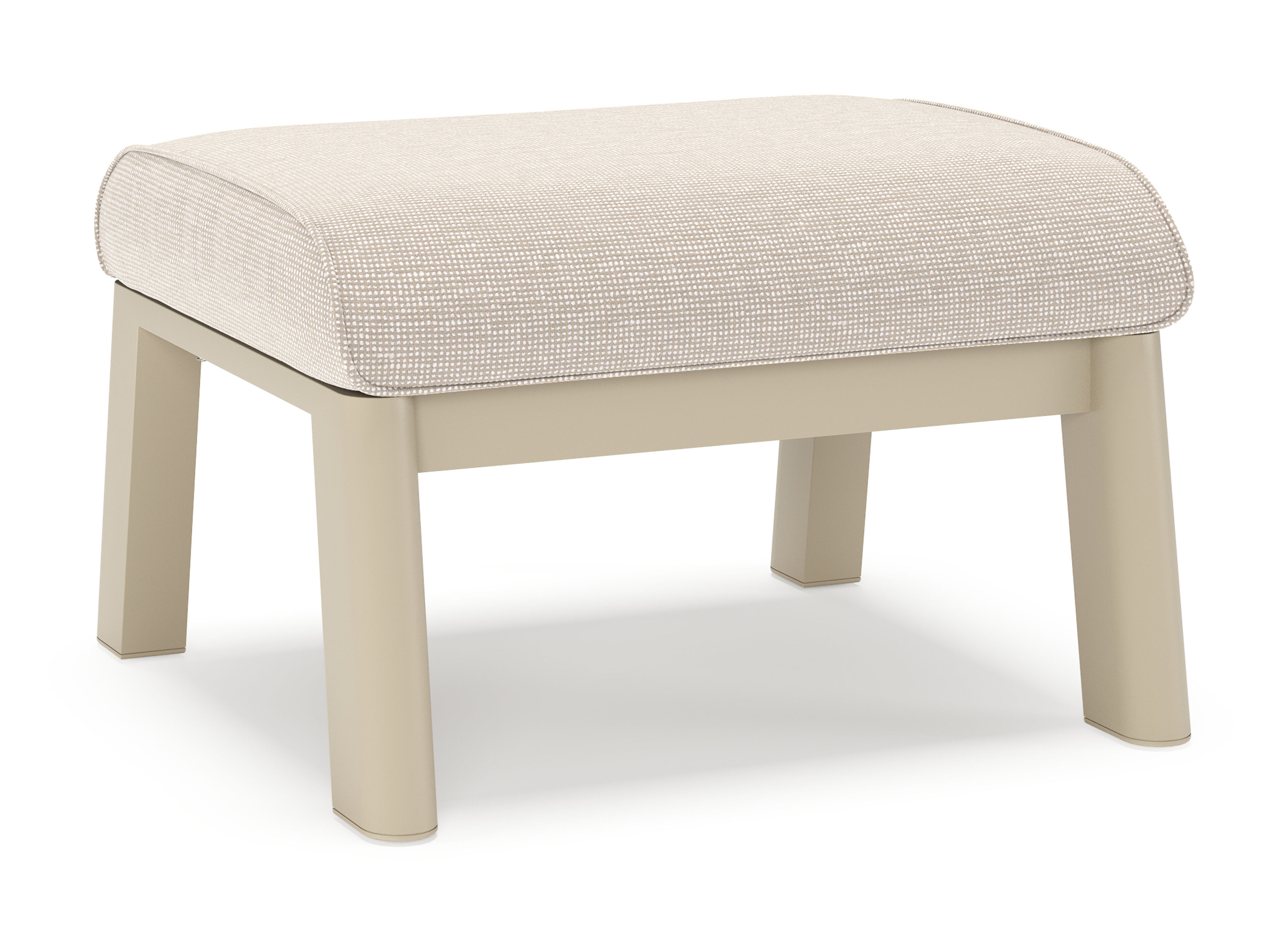 Pouf Cirello en aluminium beige et coussins en all weather sunbrella® luxe slow farafra