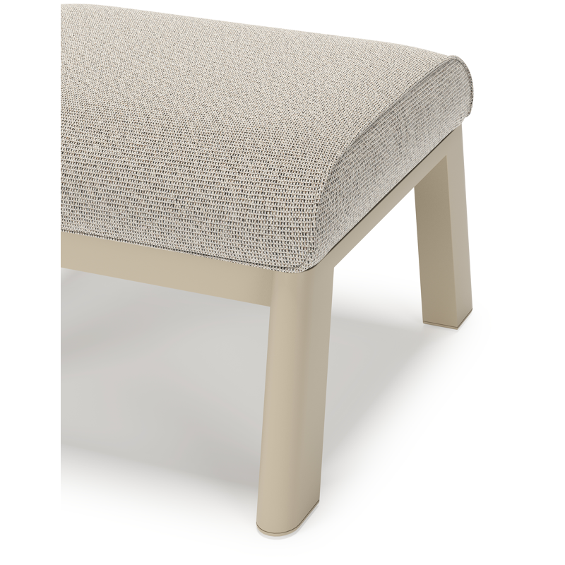 Cirello poef in beige aluminium met firenze sand all weather solica kussen