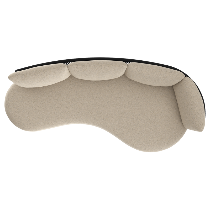 Lomano loungebank in zwart aluminium en zwart verticaal geweven luxe vlakke rope met marbella beige all weather cosytica kussen