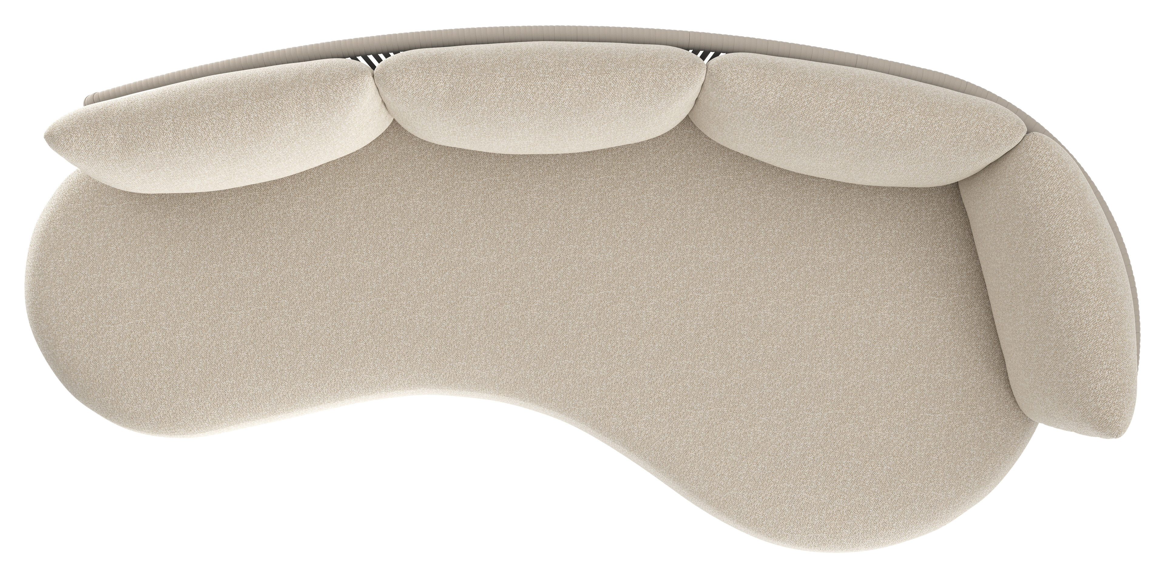 Lomano loungebank in beige aluminium en beige verticaal geweven luxe vlakke rope met marbella ecru all weather cosytica kussen