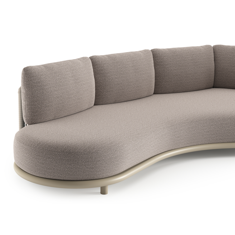 Lomano loungebank in beige aluminium met wander granite all weather sunbrella® luxe kussen