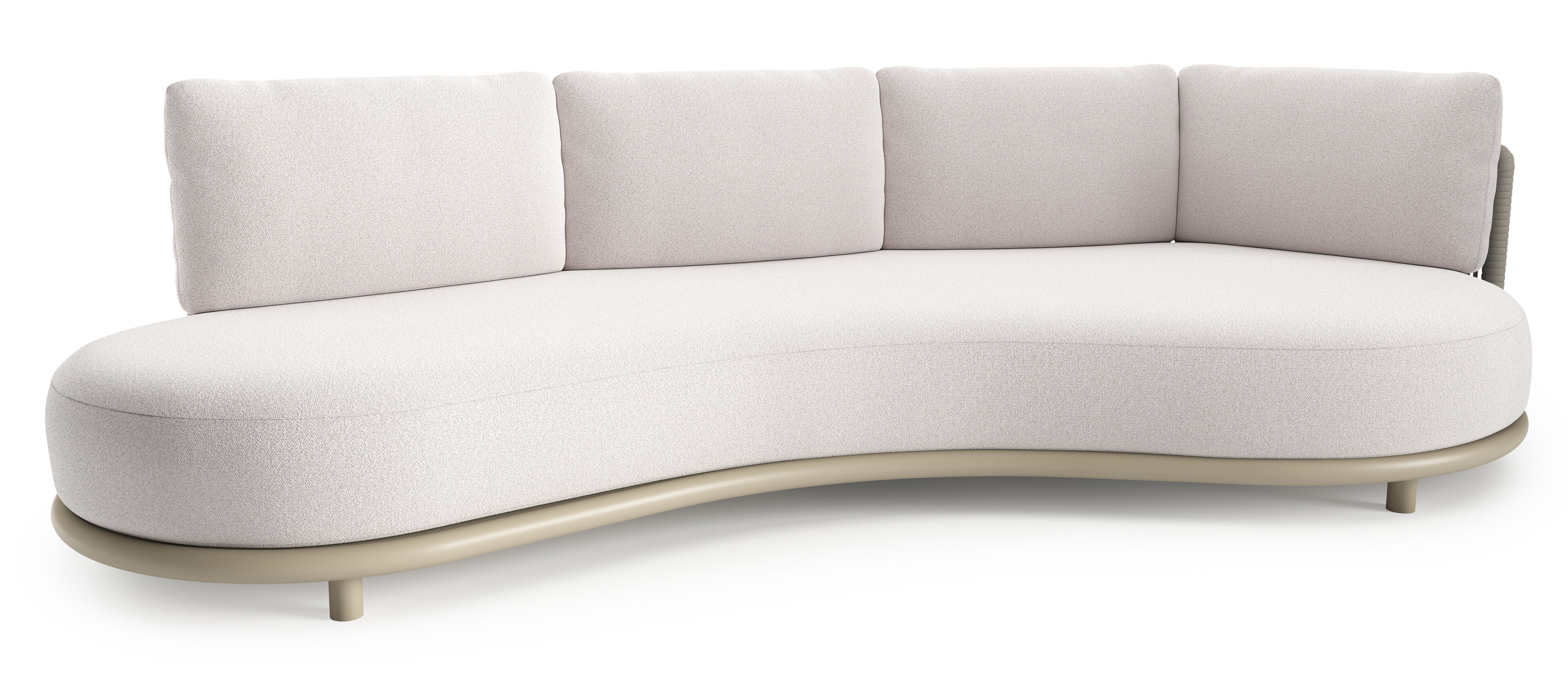 Lomano loungebank in beige aluminium met ego eggshell all weather solica kussen