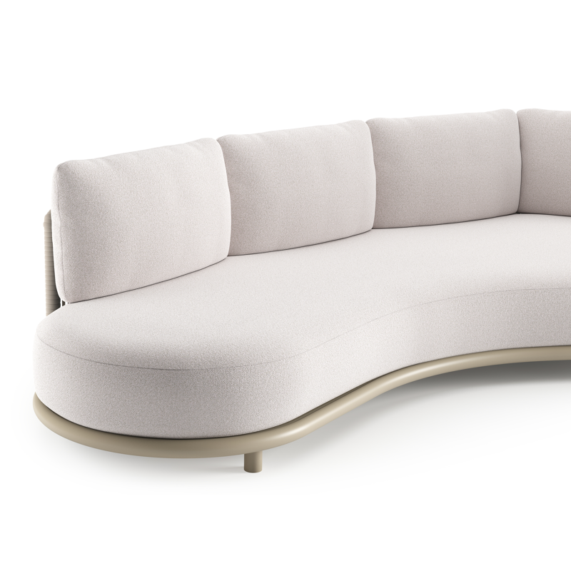 Lomano loungebank in beige aluminium met ego eggshell all weather solica kussen