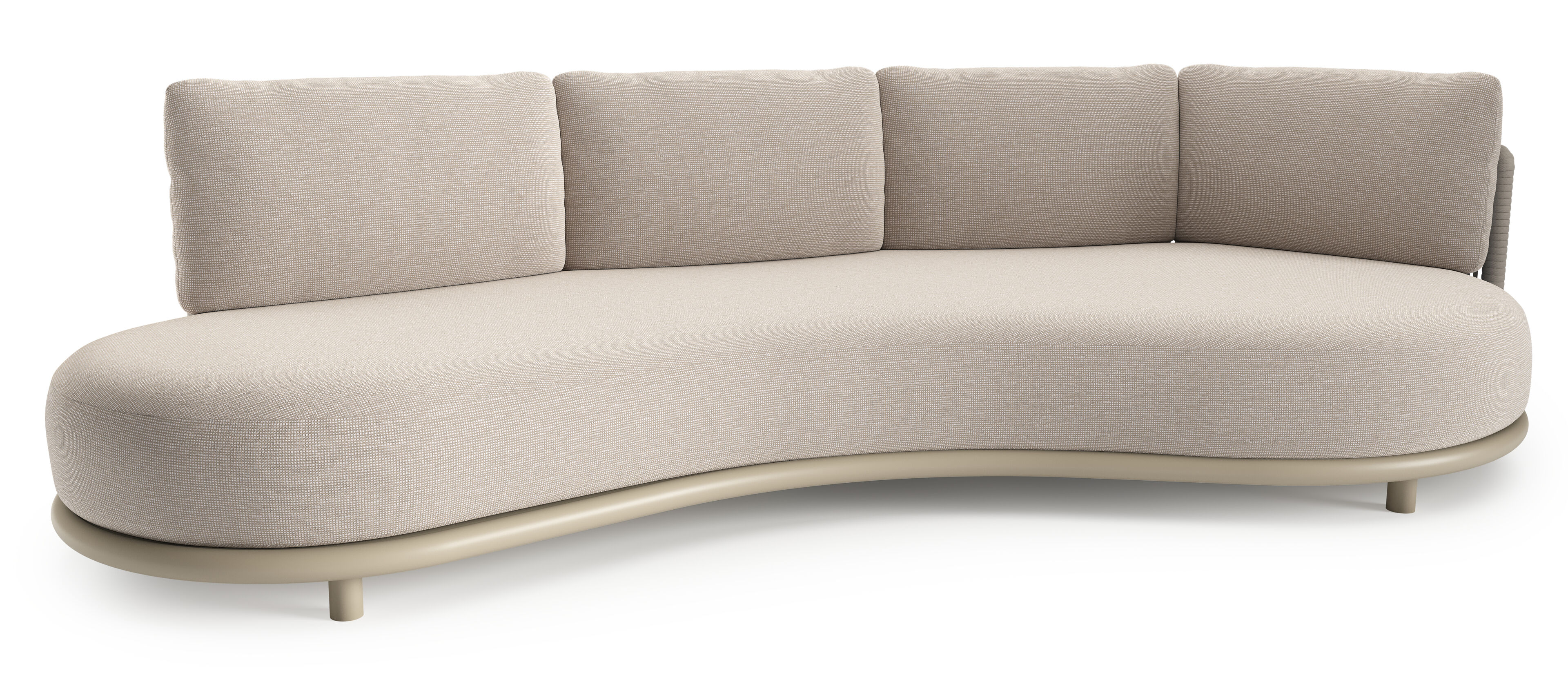 Lomano loungebank in beige aluminium met slow farafra all weather sunbrella® luxe kussen