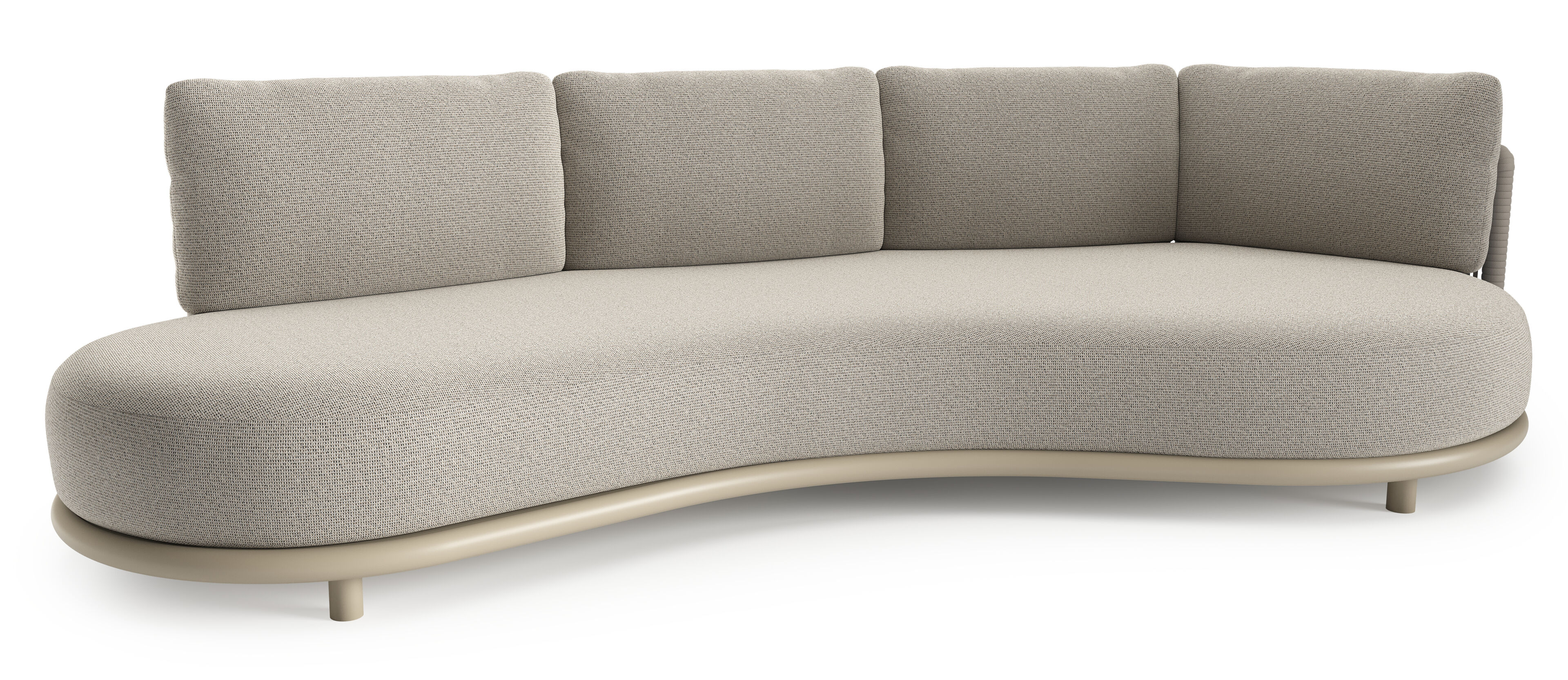 Lomano loungebank in beige aluminium met firenze sand all weather solica kussen