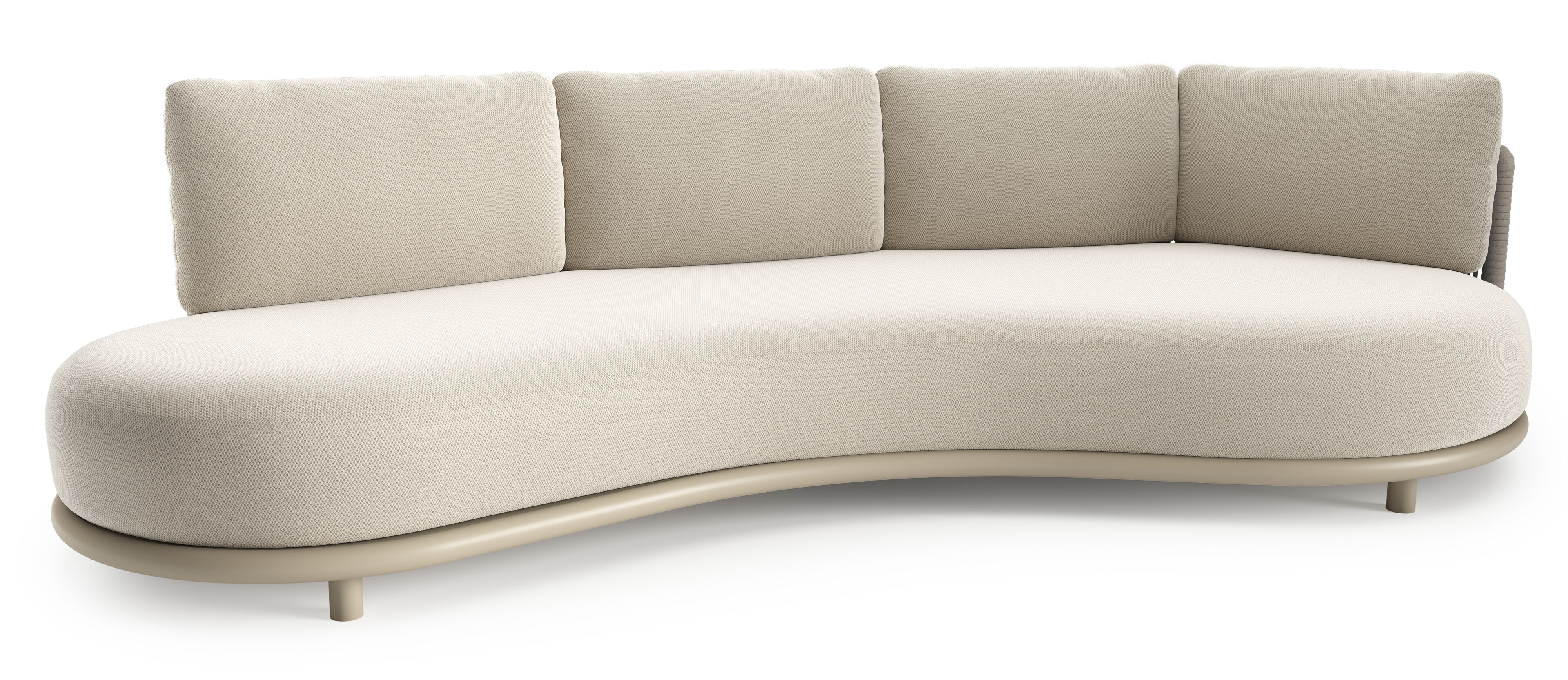 Lomano loungebank in beige aluminium met lopi marble all weather sunbrella® luxe kussen