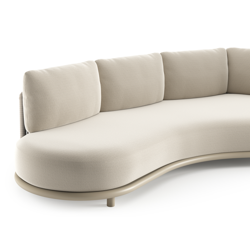 Lomano loungebank in beige aluminium met lopi marble all weather sunbrella® luxe kussen