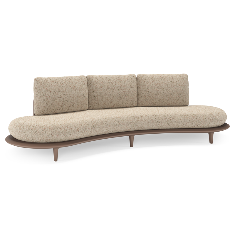 Bomero loungebank in taupe aluminium met bora jungle all weather cosytica kussen