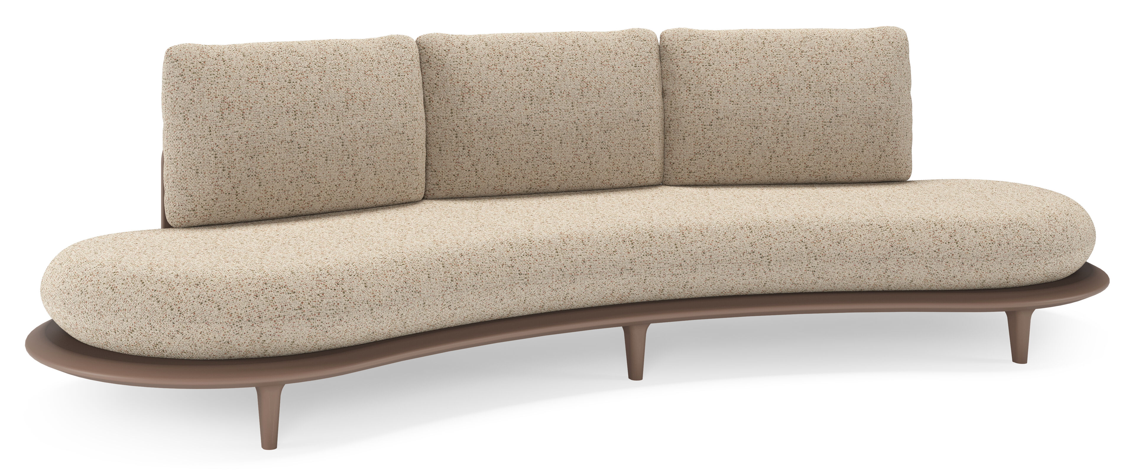 Canapé de jardin Bomero en aluminium taupe et coussins en all weather cosytica bora jungle