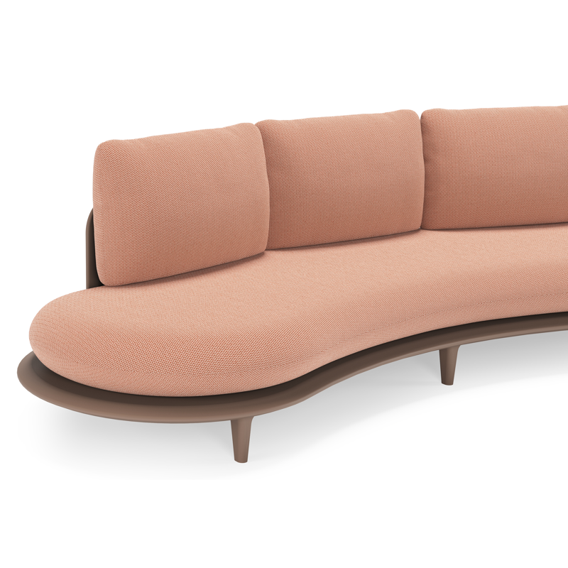 Bomero loungebank in taupe aluminium met lopi fawn all weather sunbrella® luxe kussen