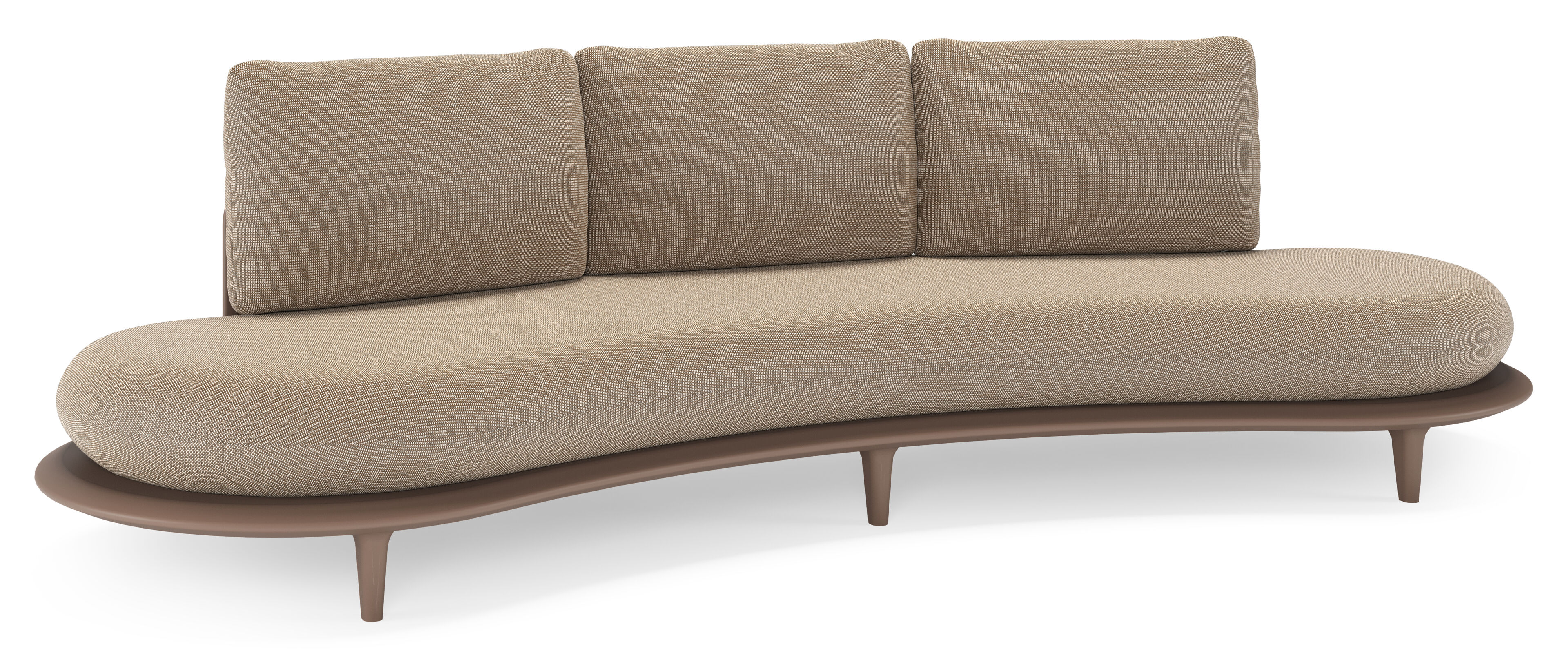 Bomero loungebank in taupe aluminium met firenze earth all weather solica kussen
