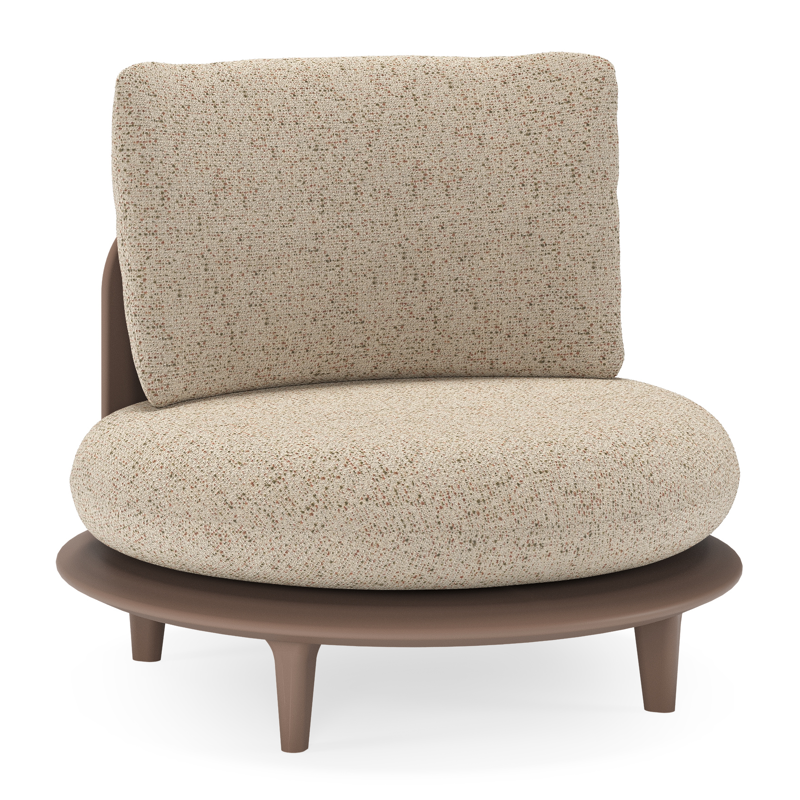 Bomero loungestoel in taupe aluminium met bora jungle all weather cosytica kussen