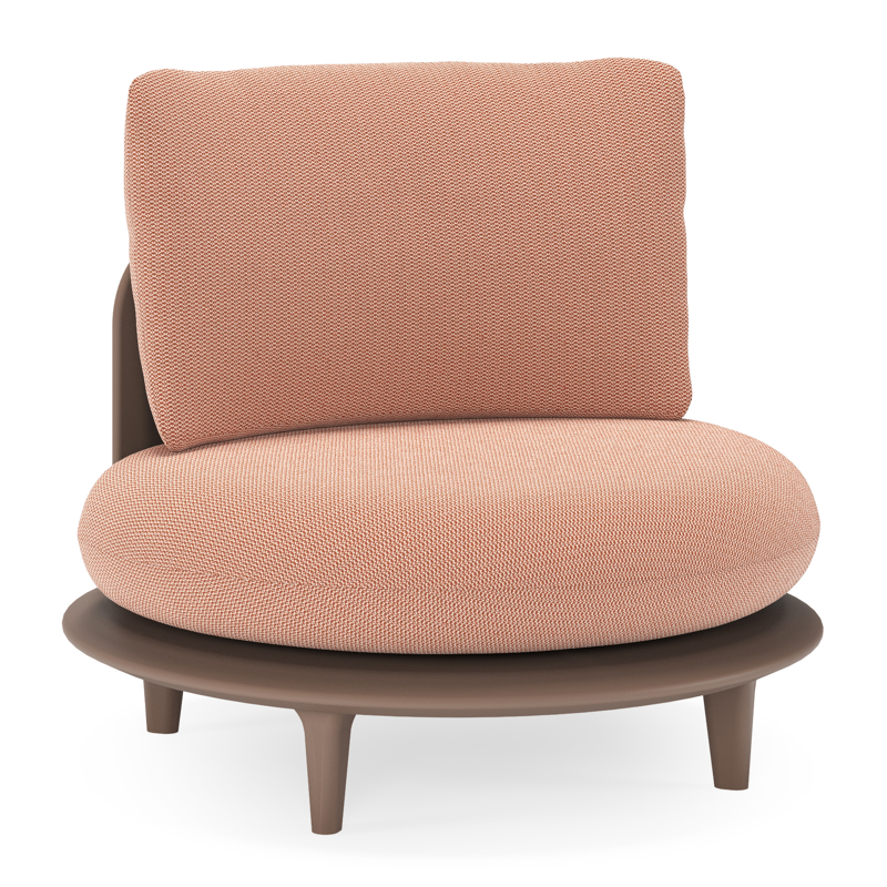Bomero loungestoel in taupe aluminium met lopi fawn all weather sunbrella® luxe kussen