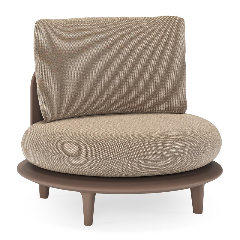 Bomero loungestoel in taupe aluminium met firenze earth all weather solica kussen