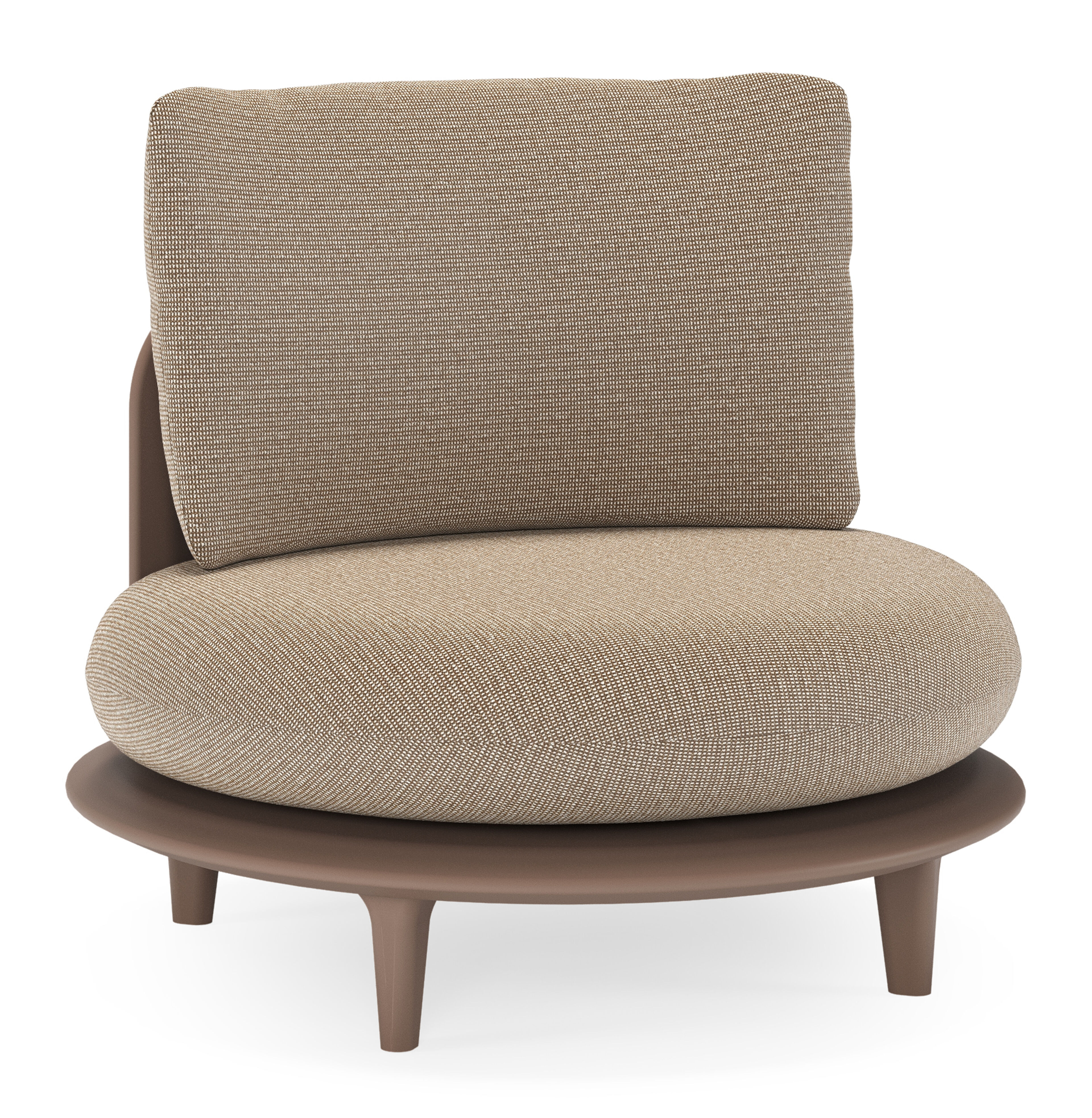 Bomero loungestoel in taupe aluminium met firenze earth all weather solica kussen