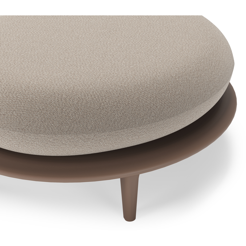 Bomero poef in taupe aluminium met savane coconut all weather sunbrella® luxe kussen