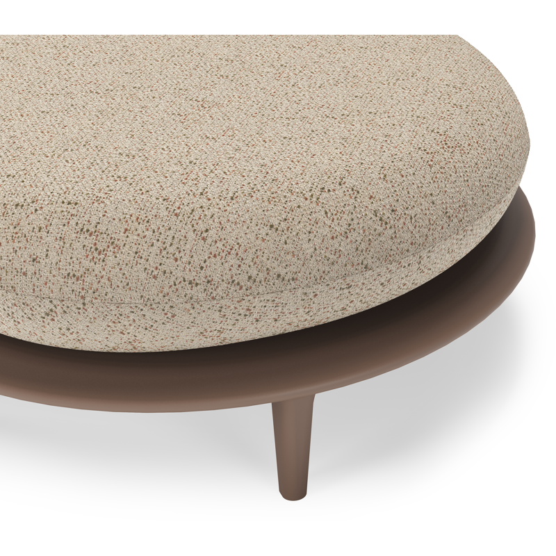 Bomero poef in taupe aluminium met bora jungle all weather cosytica kussen