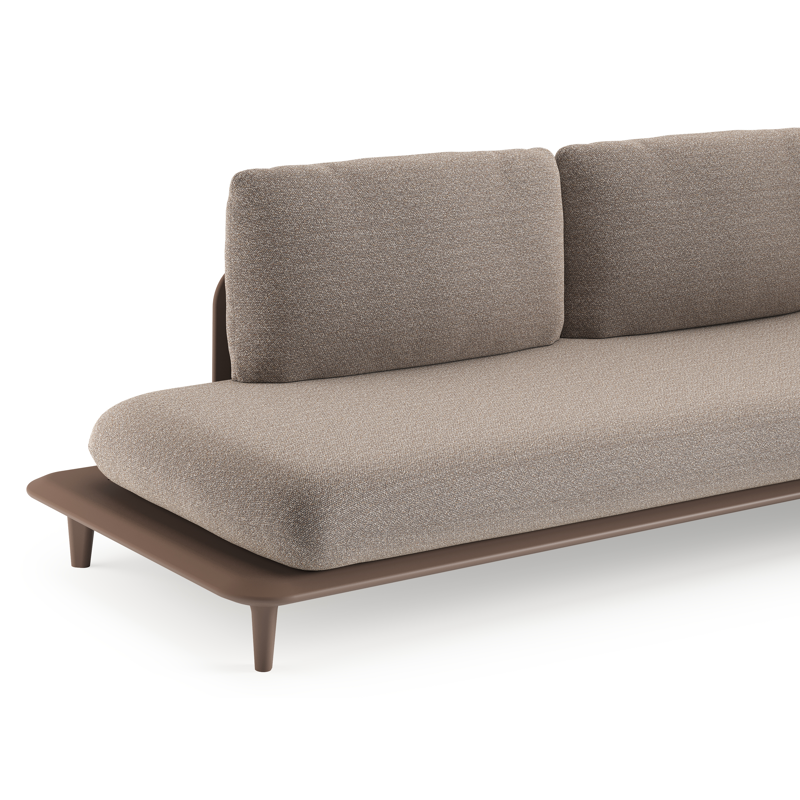 Bomero loungehoek in taupe aluminium met wander manioc all weather sunbrella® luxe kussen