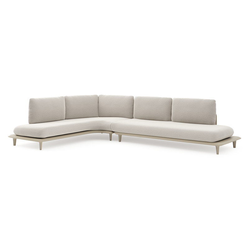 Bomero loungehoek in beige aluminium met firenze natural all weather solica kussen