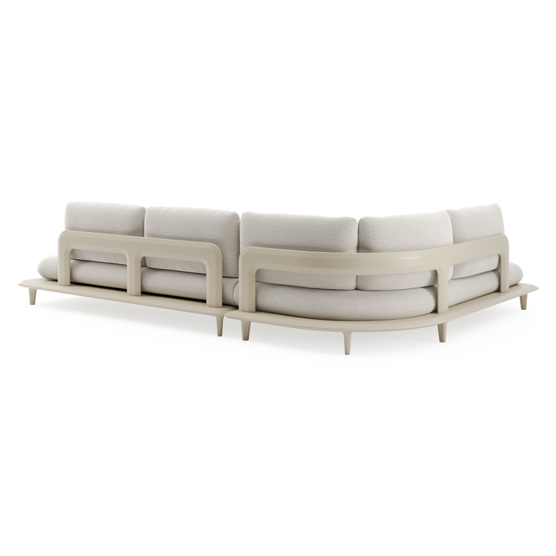 Bomero loungehoek in beige aluminium met firenze natural all weather solica kussen