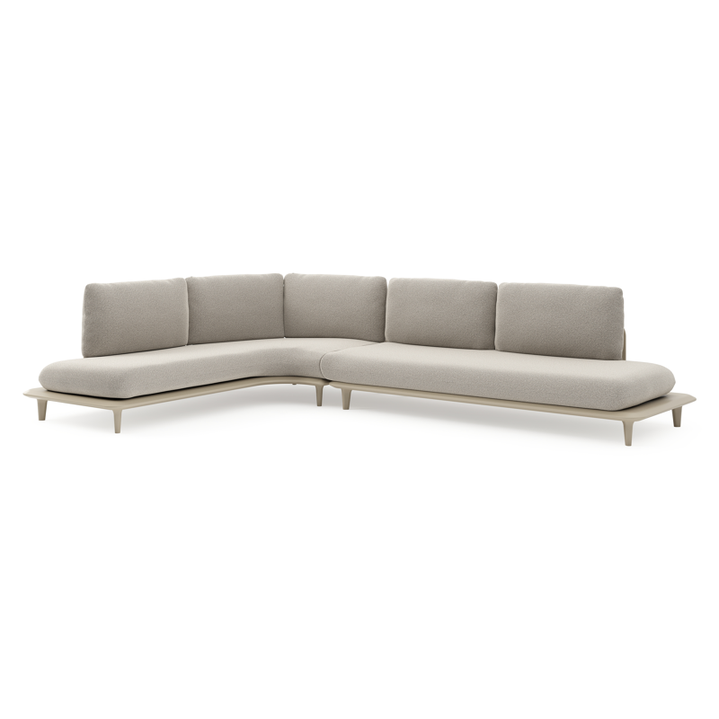 Bomero loungehoek in beige aluminium met firenze sand all weather solica kussen