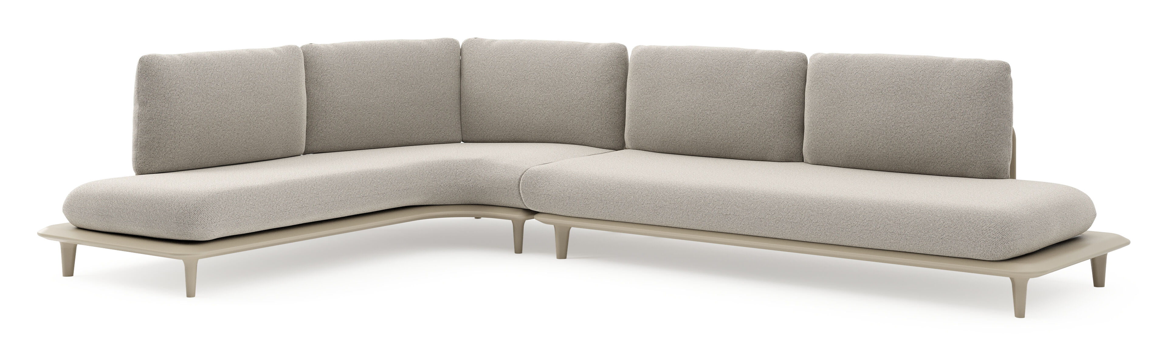 Bomero loungehoek in beige aluminium met firenze sand all weather solica kussen